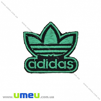 Термоаппликация Adidas, 4х4 см, Зеленая, 1 шт (APL-027696)