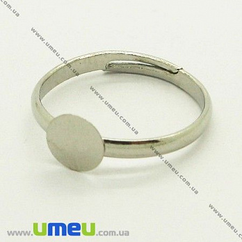 Кольцо с площадкой 6 мм, Темное серебро, 1 шт (OSN-004049)