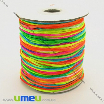 Нейлоновый шнур меланжевый (для браслетов Шамбала), 1,5 мм, Разноцветный, 1 м (LEN-005047)