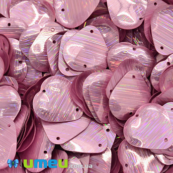 Пайетки Индия сердце, 17х17 мм, Розовые, 5 г (PAI-037880)
