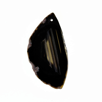 Зріз Агата, Чорний, 66х35 мм (POD-032557)