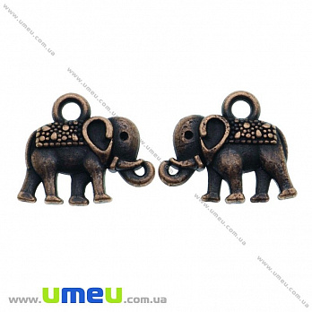 [Архів] Підвіска металева Слон (двухстор.), Мідь, 14х12 мм (POD-025600)