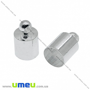 Колпачок металлический, 10х6 мм, Светлое серебро, 1 шт (OBN-022877)