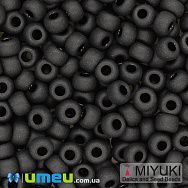 Бісер японський Miyuki круглий RR 6/0 №401F, Чорний матовий, 5 г (BIS-046011)
