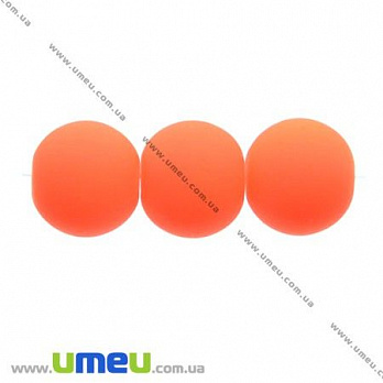 [Архив] Бусина стеклянная НЕОН, 10 мм, Оранжевая флуоресцентная, 1 шт (BUS-007195)