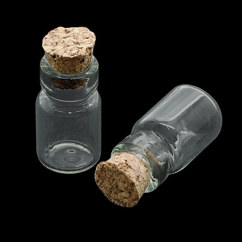 Стеклянная баночка с пробкой, 22х15 мм (DIF-011638)