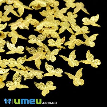 Декоративний елемент Метелик, 5,5х5,5х1,2 мм, Золото (DIF-047122)