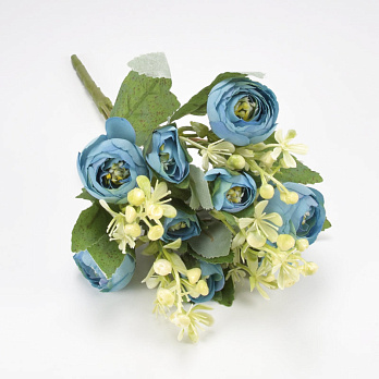 Букет камелии с добавками, 28 см, Синий (DIF-062189)