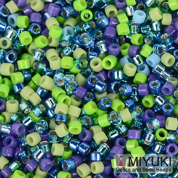 Бісер японський Miyuki Delica 11/0 DBmix131, Синьо-зелений (BIS-055967)
