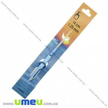 Крючок для вязания стальной с пластиковой ручкой Pony (Индия), 1,25 мм, 1 шт (YAR-024538)