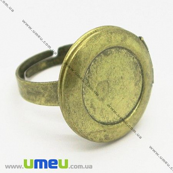 Кольцо-медальон под кабошон 14 мм, Античная бронза, 1 шт (OSN-006496)