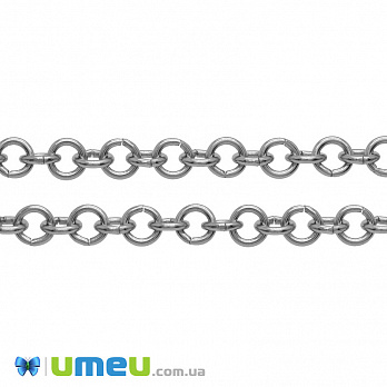 Ланцюг з нержавіючої сталі, Темне срібло, 5х5 мм (ZEP-046967)
