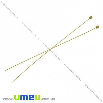 Спицы прямые с заглушкой бамбуковые, 2,0 мм, 34 см, 1 пара (YAR-023883)