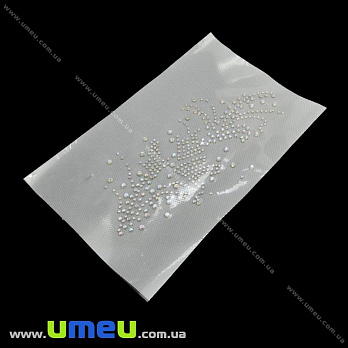 Термоаплікації стразові, 15х7 см, Біла АВ (APL-025817)