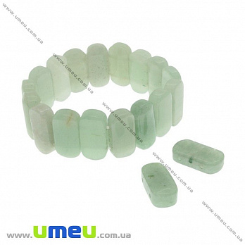 [Архів] Намистина натуральний камінь на два отвори Авантюрин зелений, 20х10х6 мм (BUS-027540)