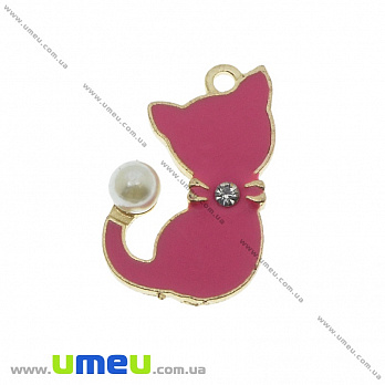 [Архів] Підвіска металева Кішка малинова, Золото, 24х15 мм (POD-036211)
