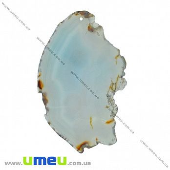 Зріз Агата, Блакитний, 93х60 мм (POD-032446)