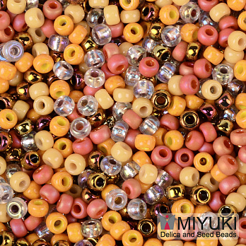 Бісер японський Miyuki круглий RR 8/0 №mix107, Помаранчевий (BIS-055972)