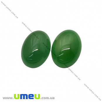 Кабошон нат. камень Агат зеленый, Овал, 18х13 мм, 1 шт (KAB-012709)
