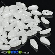 Бусина чешское стекло Preciosa Chilli 11х4 мм, №02010, Белая алебастровая (BUS-036340)