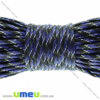 Шнур паракорд семижильный меланж 4 мм, Синий, 1 м (LEN-017837)