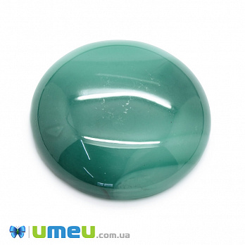 Кабошон нат. камінь Агат зелений, Круглий, 25,1 мм (KAB-050017)