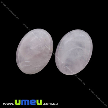 Кабошон нат. камень Кварц розовый, Овал, 25х18 мм, 1 шт (KAB-012691)