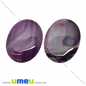 Кабошон нат. камінь Агат фіолетовий, Овал, 40х30 мм (KAB-026013)