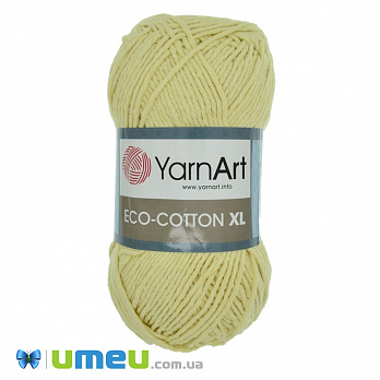 Пряжа YarnArt Eco-cotton XL 200 г, 220 м, Желтая светлая 778, 1 моток (YAR-038382)