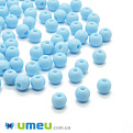 Бусины пластиковые Круглые, 6 мм, Голубые (BUS-007566)