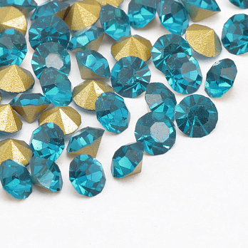 Стрази скляні конусні SS14 (3,6 мм), Бірюзові (STR-059352)