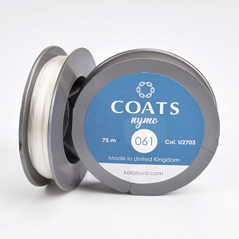 Нить для бисера COATS Nymo 061, Белая, 75 м (MUL-060563)