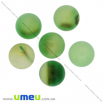 Кабошон нат. камінь Агат зелений, Круглий, 12 мм (KAB-013989)