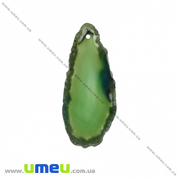 Зріз Агата, Зелений, 55х24 мм (POD-032484)