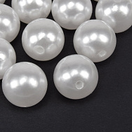 Бусины для сумок ОПТ, Пластиковые, Круглые Жемчуг, 20 мм, Белые (BUS-060900)