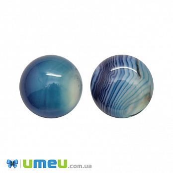 Кабошон нат. камінь Агат синій, Круглий, 16 мм (KAB-050558)
