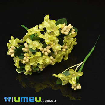 [Архів] Незабудки тканинні з тичинкою, 20 мм, Жовті (DIF-040335)