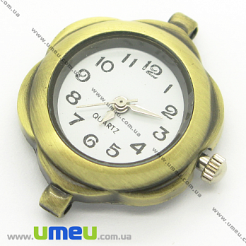 [Архив] Часы для браслетов Цветок, Античная бронза, 30х22 мм, 1 шт (CLC-006162)
