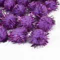 Помпоны с люрексом 2,5 см, Фиолетовые (DIF-052585)