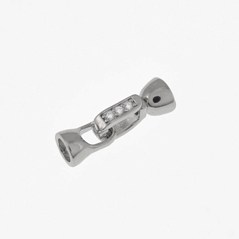 Застёжка, 18,5х7 мм, Латунь с покрытием Родий, Куб. цирконий (ZAM-060847)