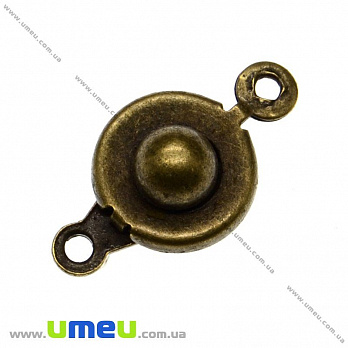 [Архів] Замок-кнопка, Антична бронза, 17х9 мм (ZAM-009243)
