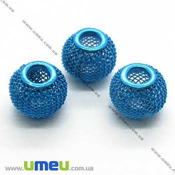 [Архів] Намистина мет. сітчаста, 14х12 мм, Синя (BUS-004174)