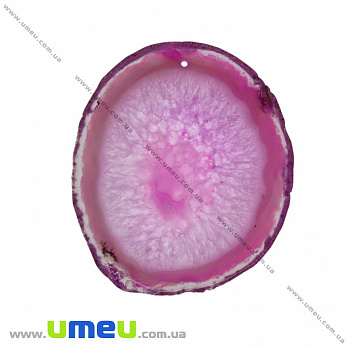 Зріз Агата, Рожевий, 80х69 мм (POD-032521)