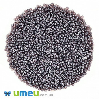 Бісер китайський дрібний, 12/0, Фиолетово-коричневий глазурований, 2 мм (BIS-037703)