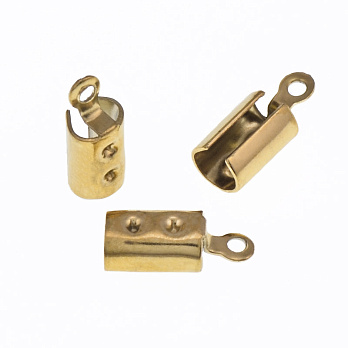 Зажим для шнура из нержавеющей стали, 10х4 мм, Золото (STL-056201)