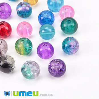 Намистини скляні Бите скло, 6 мм, Мікс, Круглі (BUS-051063)