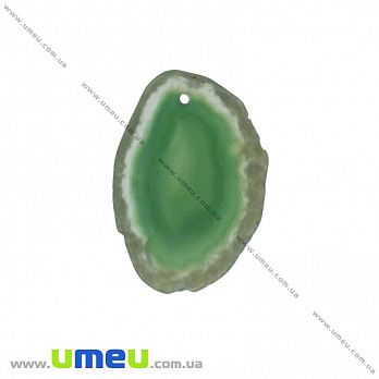 Зріз Агата, Смарагдовий, 42х29 мм (POD-032476)