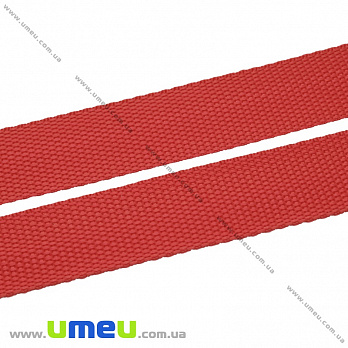 Лента ременная для рюкзаков (стропа), 25 мм, Красная, 1 м (LEN-034373)