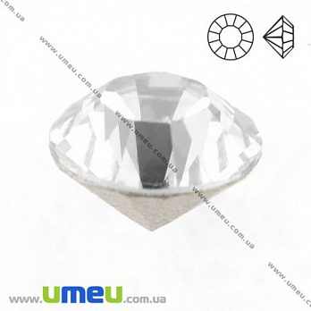 Стрази скляні конусні SS4 (1,6 мм), Білі (STR-018769)