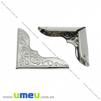 [Архів] Кутник для блокнота, Темне срібло, 23х23х3,5 мм (OSN-013867)